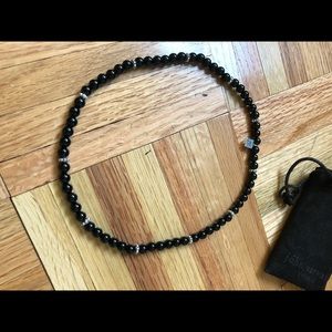 NWOT John Varvatos Black Necklace/Wrap Bracelet